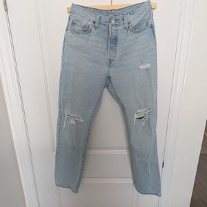 Levi's Light Blue Distressed Relaxed Jeans